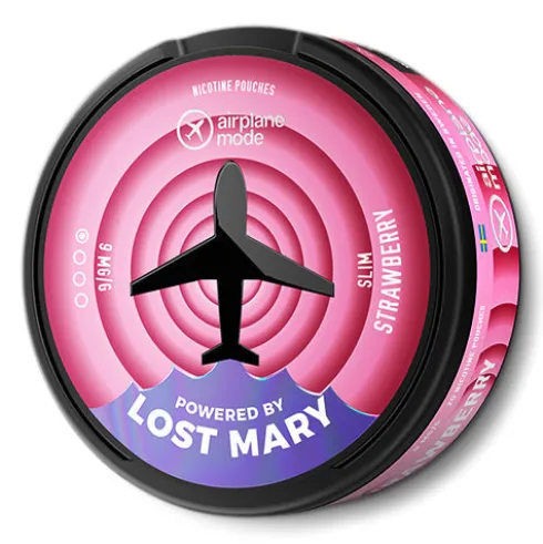 Strawberry Airplane Mode Nicotine Pouches by Lost Mary